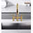 ORLANDO Pull-Down Bridge Kitchen Faucet, Two Handle Kitchen Sink Faucet-90806374