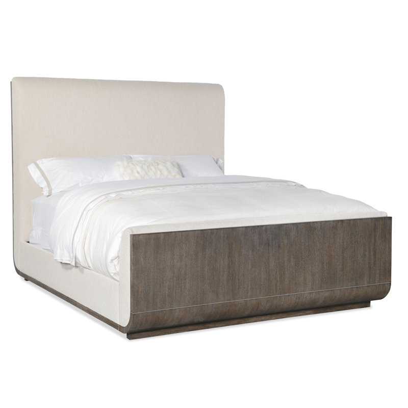 Modern Mood Upholstered Standard Bed, California King, Dark Wood/Mink/Inverness Natural