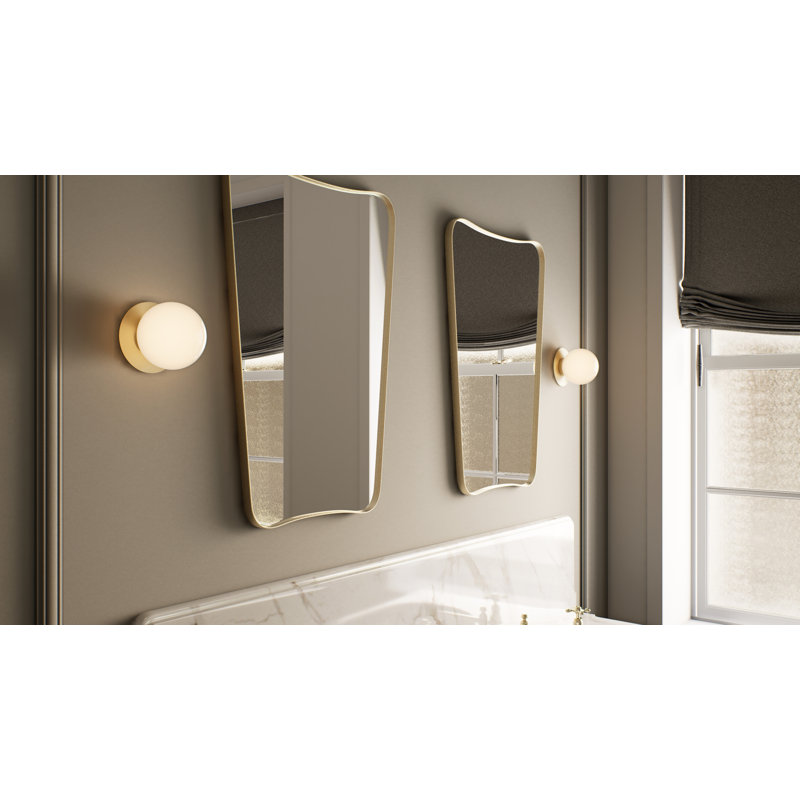 Mezzo 1 - Light Flush Mounted Sconce, Satin Brass, 5.1" H x 5.1" W x 5.1" D
