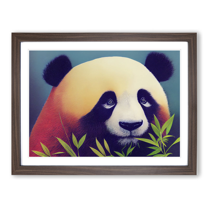 Miraculous Panda - Framed Print, 46cm H x 64cm W x 2cm D, Walnut
