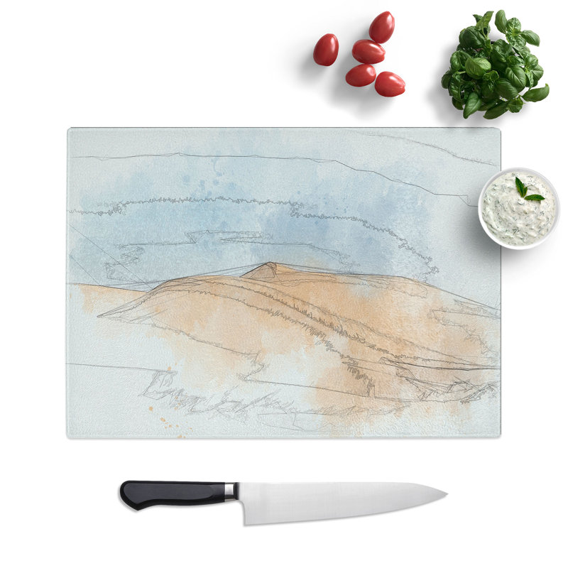 Tempered Glass Sand Dunes in Southern California Chopping Board, 20 cm x 28.5 cm