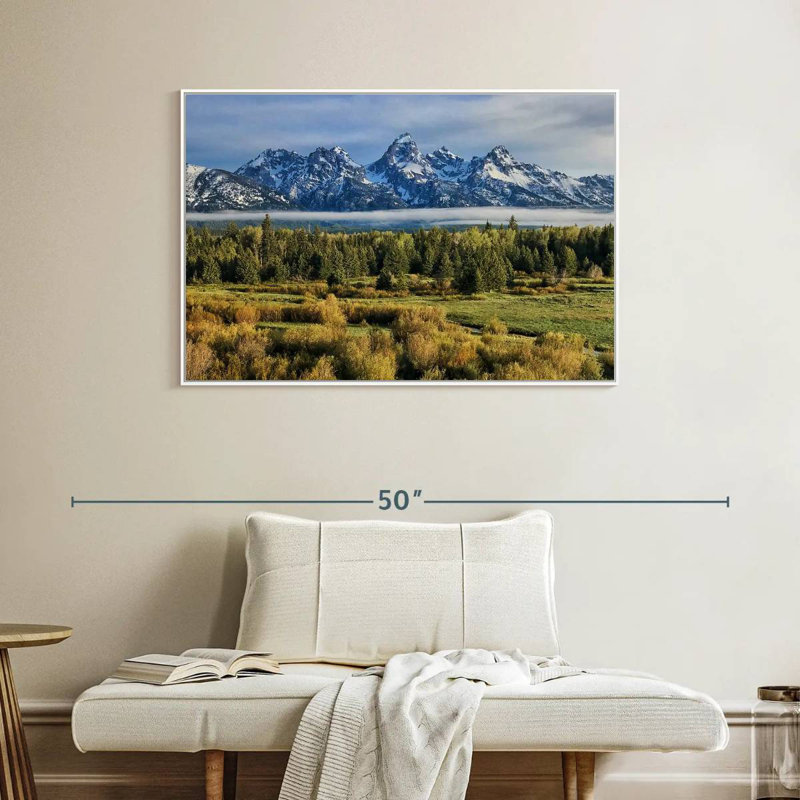 Grand Teton Sierras, Cadre flottant blanc, 40 po x 27 po