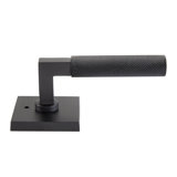 Bravura 846-7 Knurled Privacy Lever on Square Contemporary Rose in Matte Black