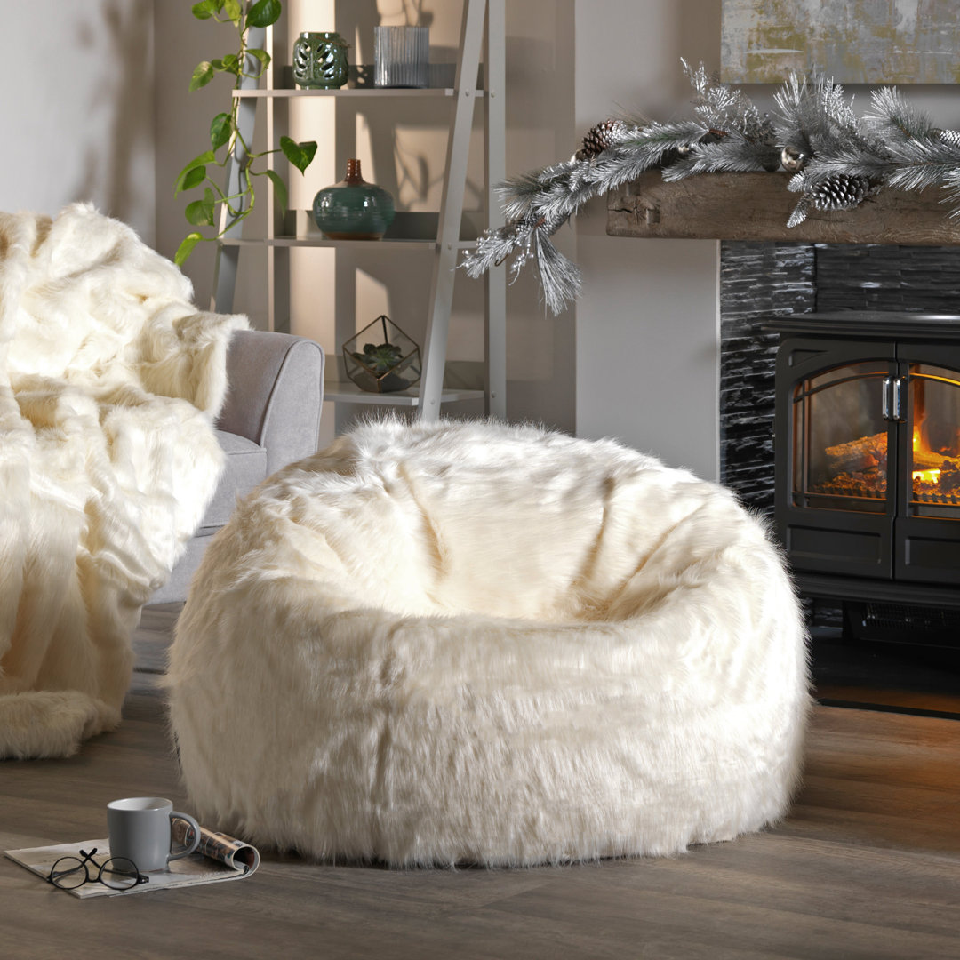 icon Classic Faux Fur Fluffy Bean Bag Chair