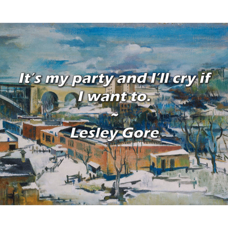 Citation de Lesley Gore: C'est ma fête et je pleure si je le souhaite.