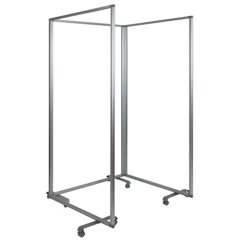 Clear Acrylic Mobile Room Divider with Lockable Casters