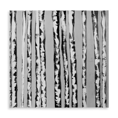 Birches Black & White Gray Tablecloth | Indoor/Outdoor Decor