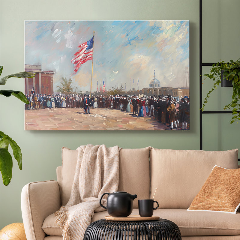 «Gathering at the Capitol-Gallery», toile tendue prête à être accrochée, 18X27