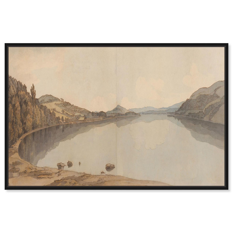 «Lake Windermere», toile classique par Art Remedy, H 11 po x l 16 po, Cadre noir