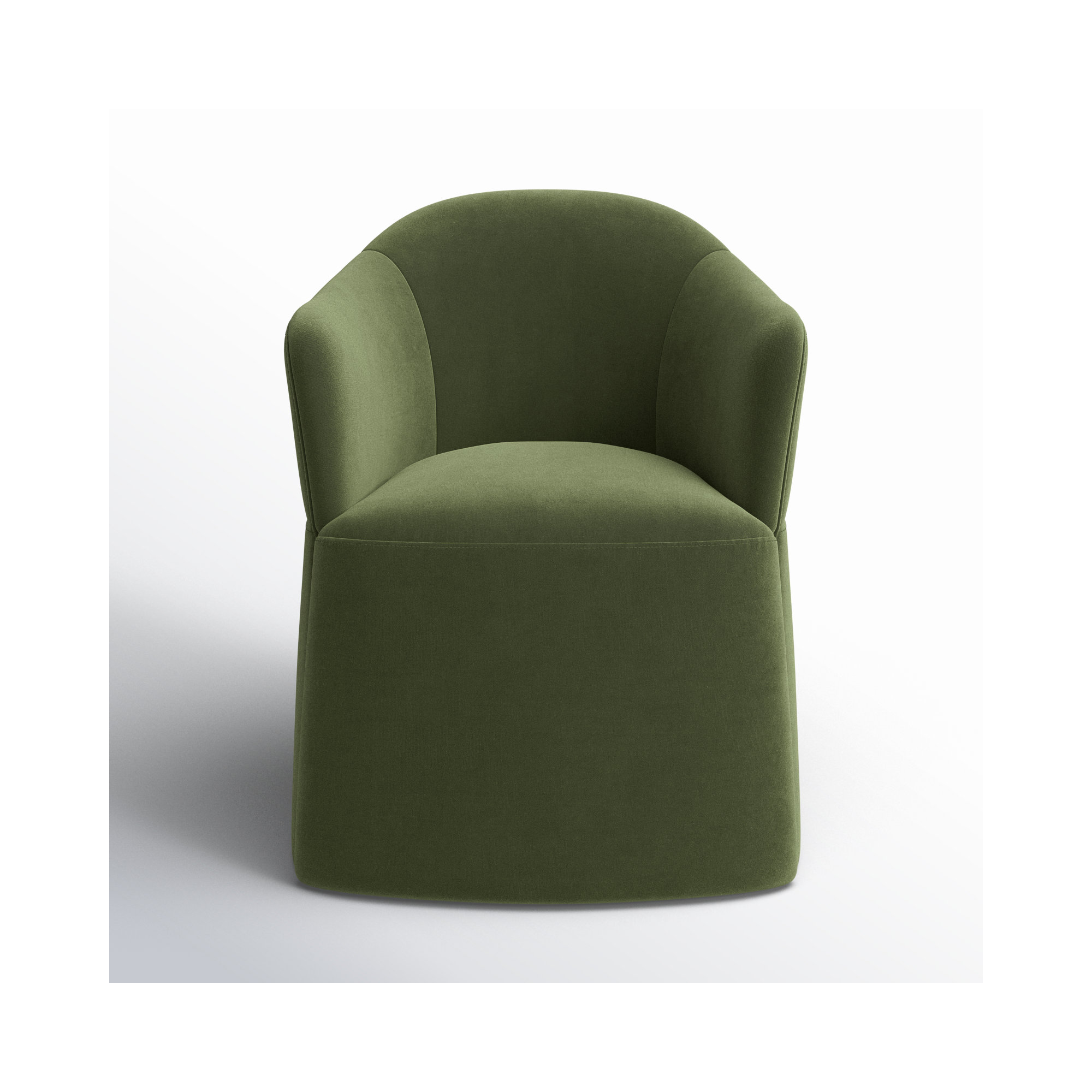 Janina Upholstered Arm Chair, Bella Forest Performance Velvet