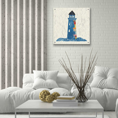 'Nautical Collage II on Linen' by Courtney Prahl, Acrylic Glass Wall Art