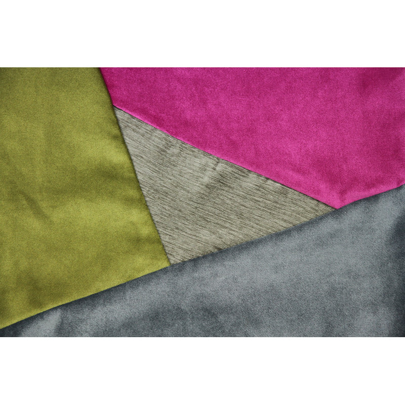 Epicurus Patchwork Square Cushion, 49 x 49cm, Fuchsia/Lime