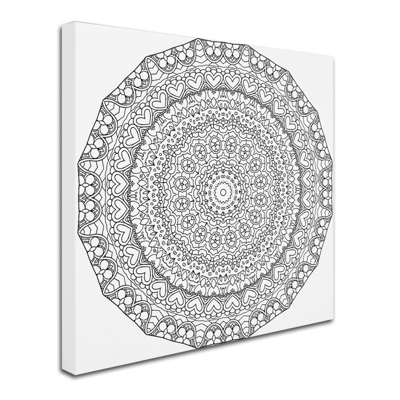 « hearts mandala’ahrens », impression sur toile tendue, H 35 po x l 35 po x P 2 po