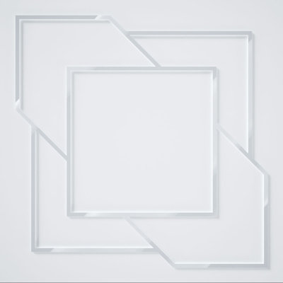 Panneaux muraux décoratifs en acrylique Monument, moyen, l 15 3/8 po x H 15 3/8 po x T 1/8 po, blanc