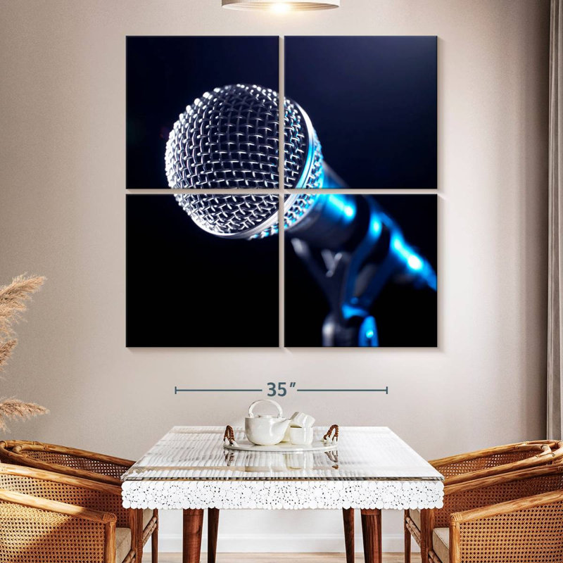 Abarca Microphone On A Stand, 18" H x 18" W