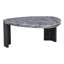 Ensemble de 2 tables basses gigognes en faux marbre gris pour salon moderne, forme triangulaire
