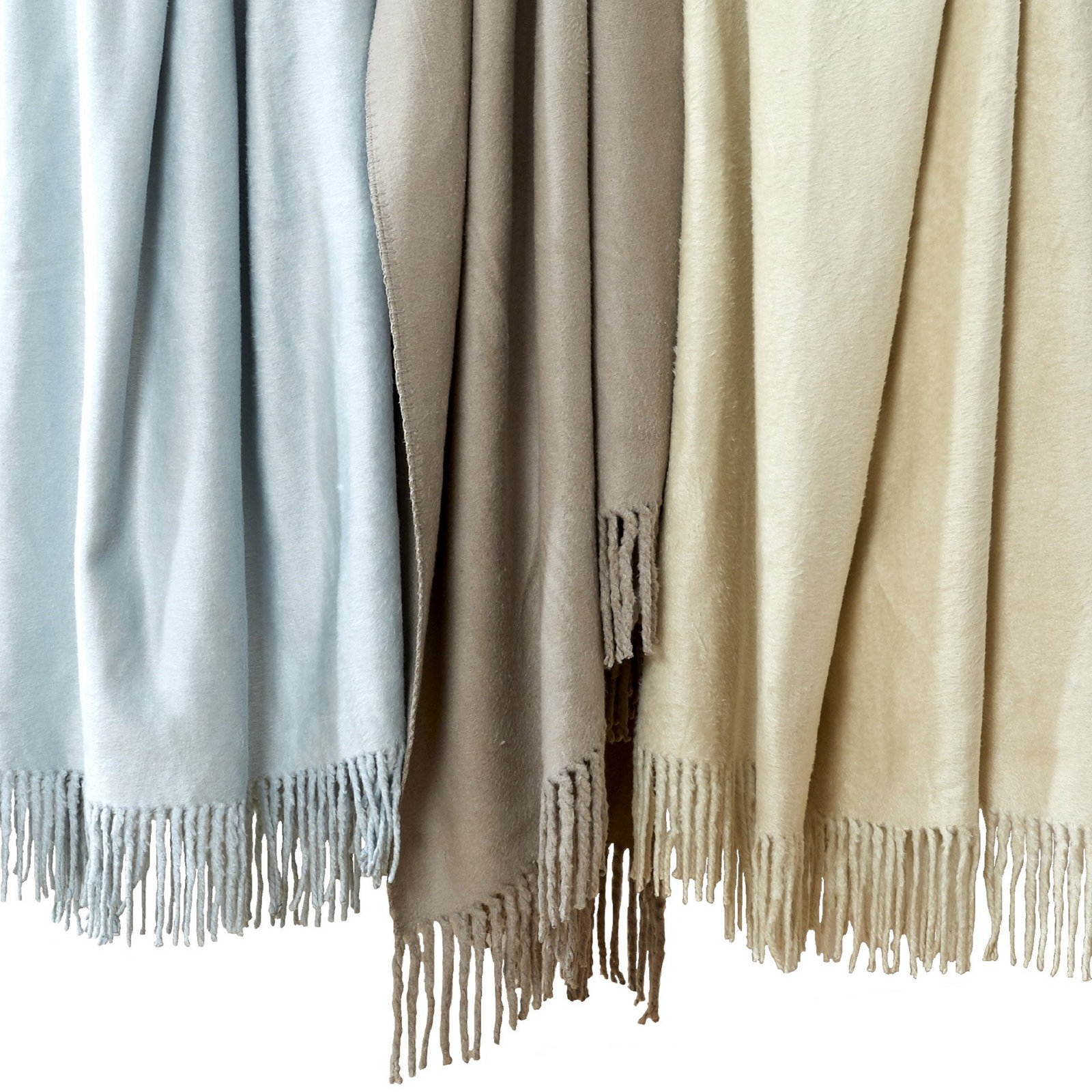 Adonia Silk Throw Blanket, Ivory
