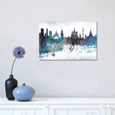 Moscow Bluish Skyline 1 Piece Wrapped Canvas Wall Art
