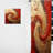 Red Gold Fusion Spiral - Modern Curtain - Velvet Room Darkening - 1 Panel-107826241