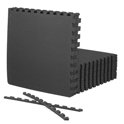 CAP Interlocking Exercise Foam Mats, 96 SQ.FT Diamond, TATAMI, T-Pattern 1/2-Inch Thickness Tiles