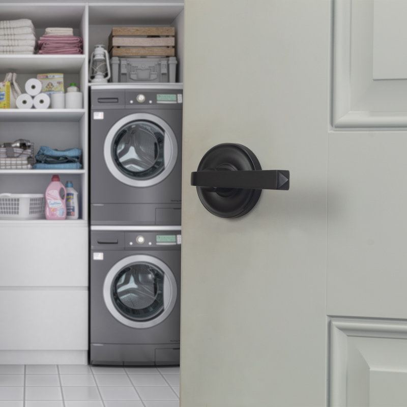 Flat Door Lever with Round Rosette, Privacy