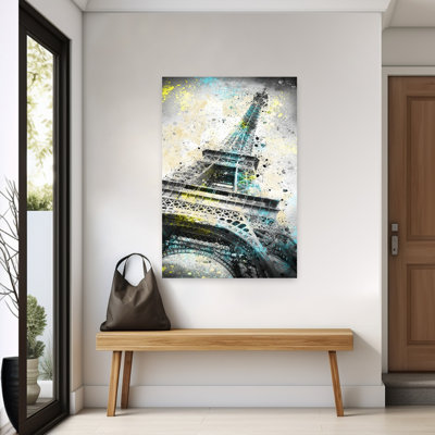 Vibrant Eiffel Tower Abstract Modern Architecture City Wall Art Print