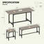Ensemble de table de salle à manger extensible pour 4-8, grande table de cuisine extensible de 63 po avec 2 bancs et 2 tabourets, plateau en bois moderne et structure en métal, peu encombrant, facile à assembler, gris.-222669868