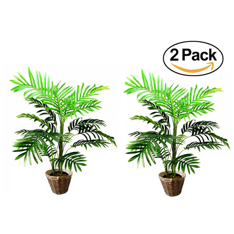 Palmier artificiel 36 po dans un panier, 2