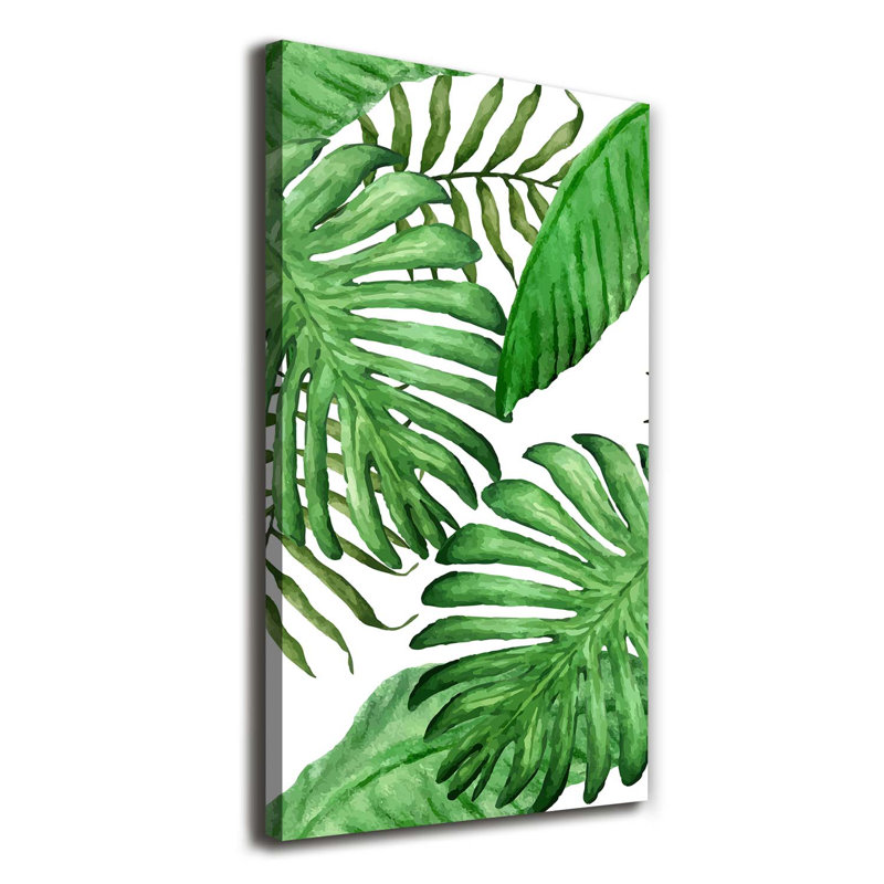 Tropical Leaves 1 Piece Wrapped Canvas Wall Art