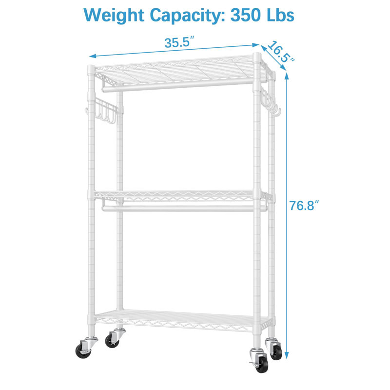 Portant à vêtements en métal Neider 29,49 "Neider, Blanc