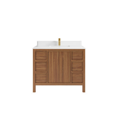 Teck Elizabeth de 42 po X P 22 po De meuble-lavabo simple D