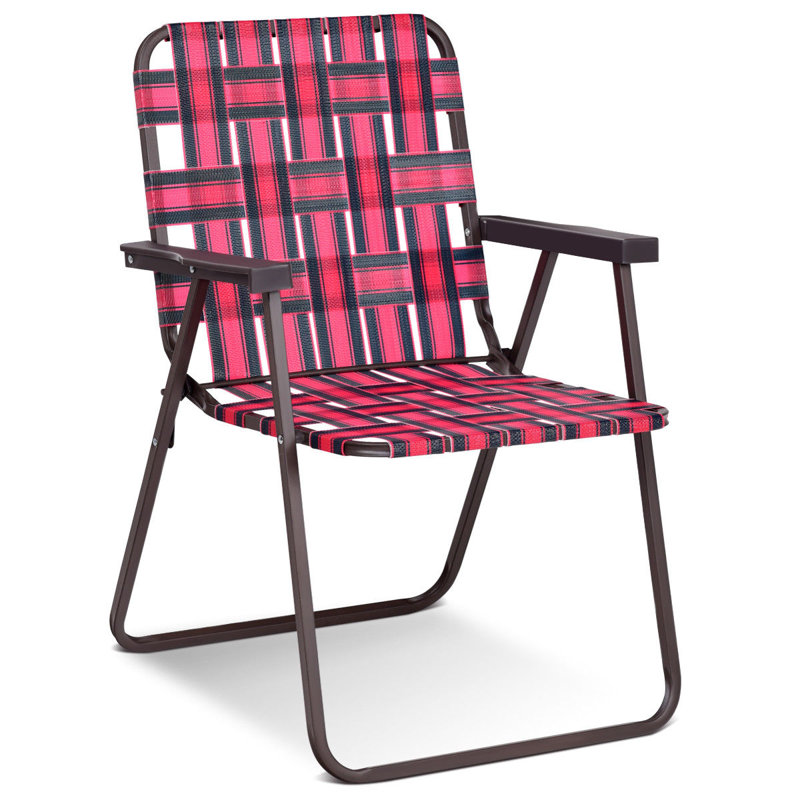 Eslinger Folding Camping Chair, Brown, Red