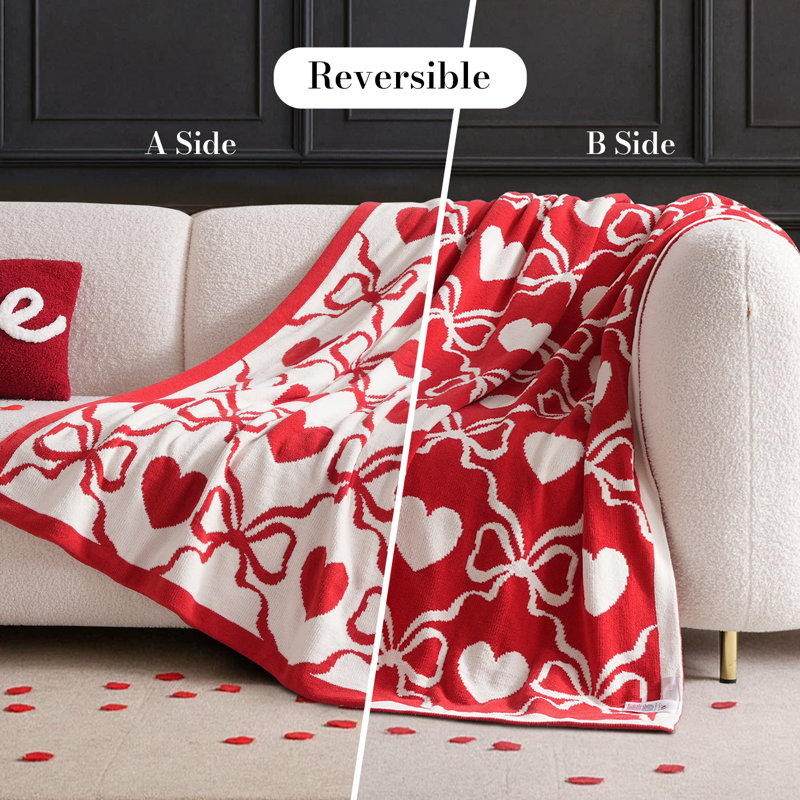Jeté Bow Heart Red & White Valentines