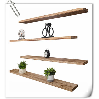 Dawnesha 4 Piece Solid Wood Floating Shelf