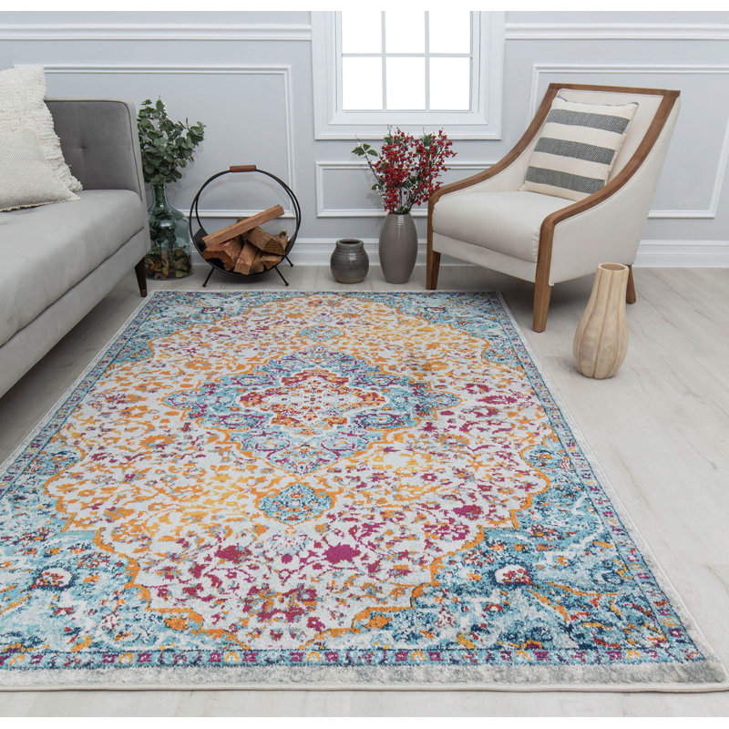 Tapis intérieur rétro Hailey, Tapis de couloir de 2 pi 6 po x 8 pi