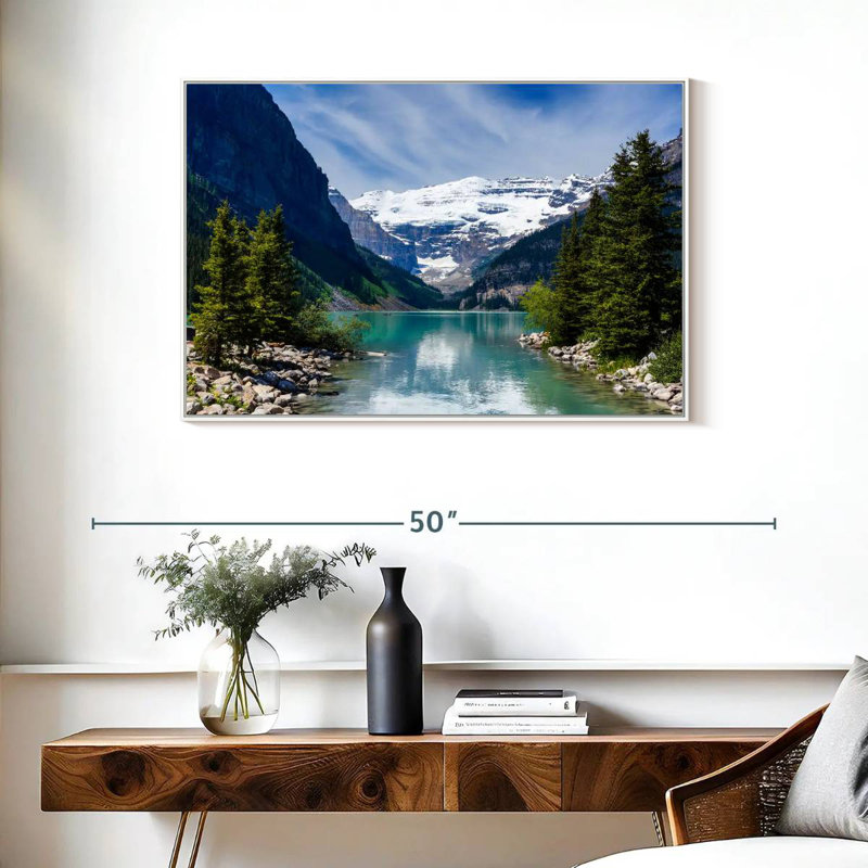 Splendide lac Louise, Cadre flottant blanc, 37 po x 25 po
