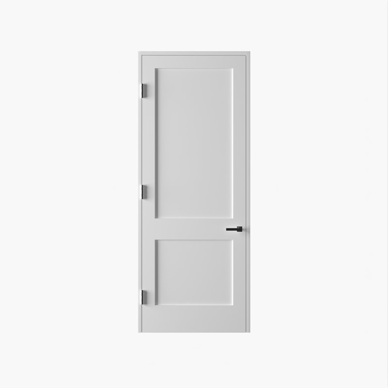 Porte intérieure simple pré-suspendue blanche à noyau solide gaucher à gauche, Gauche, Blanc / bronze huilé, 32 po x 80 po