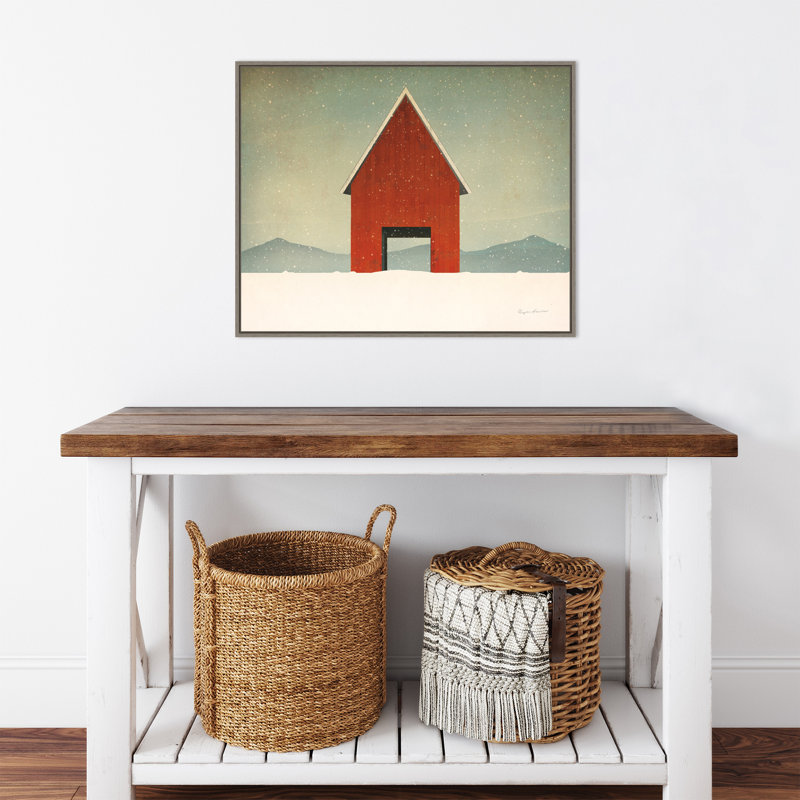 «Red Barn Winter» par Ryan Fowler - impression sur toile