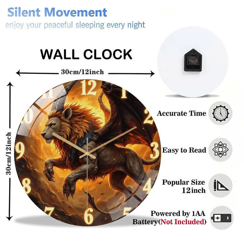 Horloge murale en verre Fiery