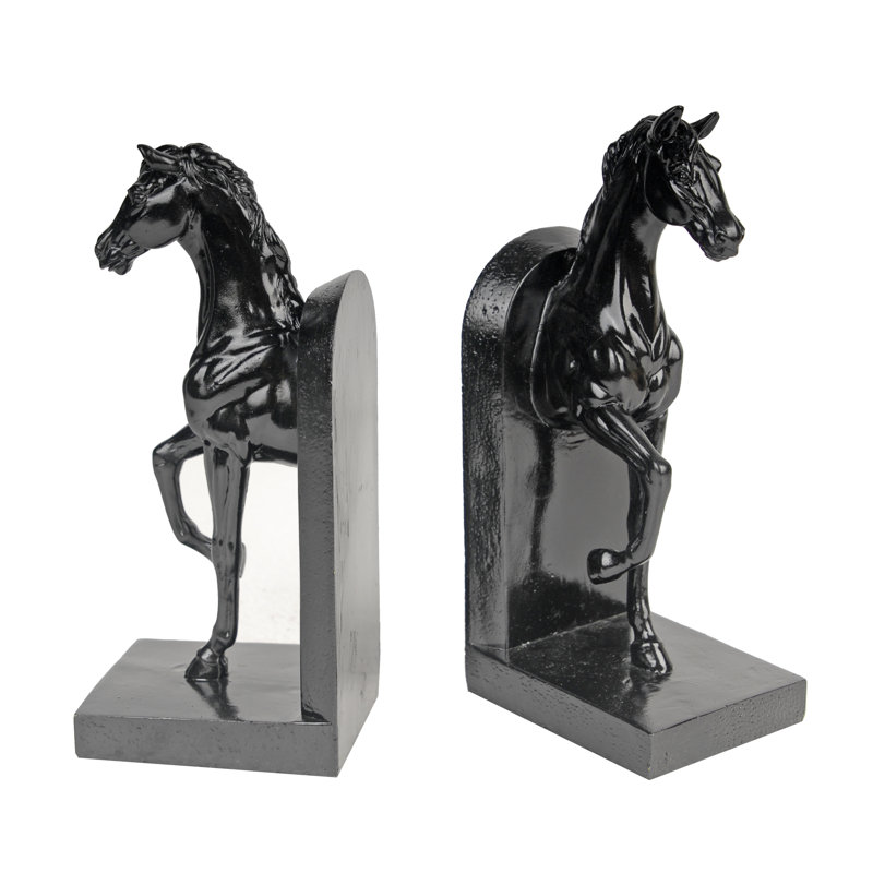 Modern & Contemporary Ceramic Non-Skid Bookends, Black