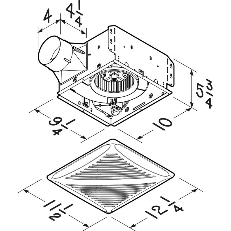 Ventilateur de salle de bain 110 CFM avec éclairage Energy Star