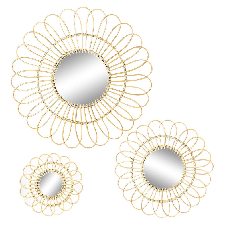 Daisy Rattan Flat Wall Mirror