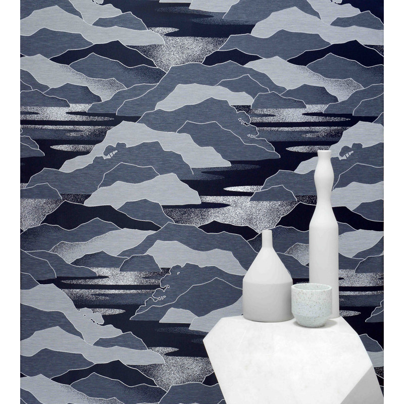 Calanques Cotton Blend Fabric, Beige/Gray