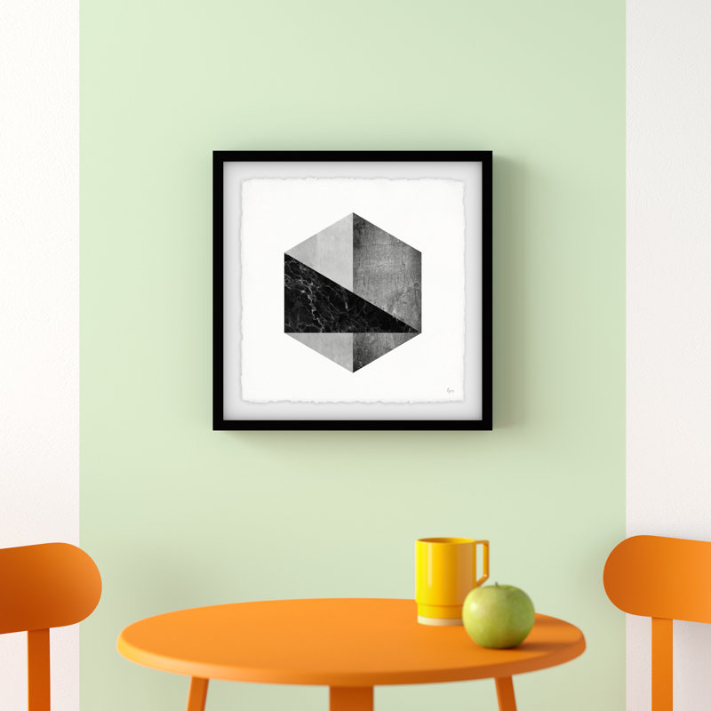 « marbré hexagonal », impression encadrée, H 32 po x l 32 po x P 1,5 po