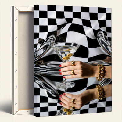 Ensemble de 1 toile murale à carreaux « Reflets »