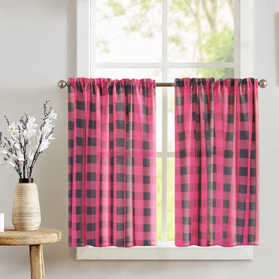 Riland Checkered Tailored Cafe Curtain