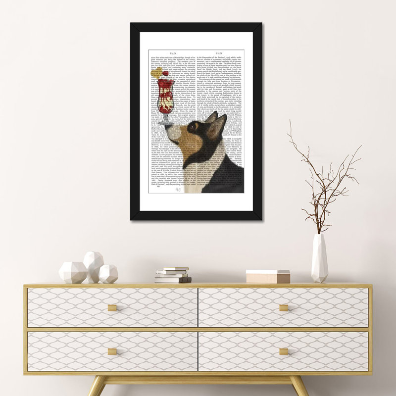 « corgi ice crème on print background », reproduction d’impression sur toile tendue Fab Funky, H 24 po x l 16 po x P 1 po