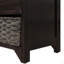 Banc de rangement avec panier amovible et 2 tiroirs, banc à chaussures entièrement assemblé avec coussin amovible-1205016681