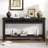 Fir Veneer Modern Stylish Console Table With Honeycomb Design-1581522129