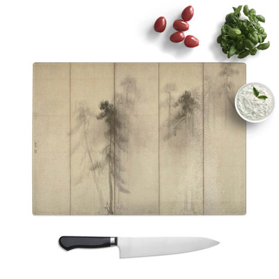 Tempered Glass Pine Trees by Hasegawa Tohaku Chopping Board